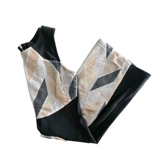 Ruby Rox Dress Black Gold White Sequins Stretch Women's S Back Exposed Zipper - Picture 10 of 10